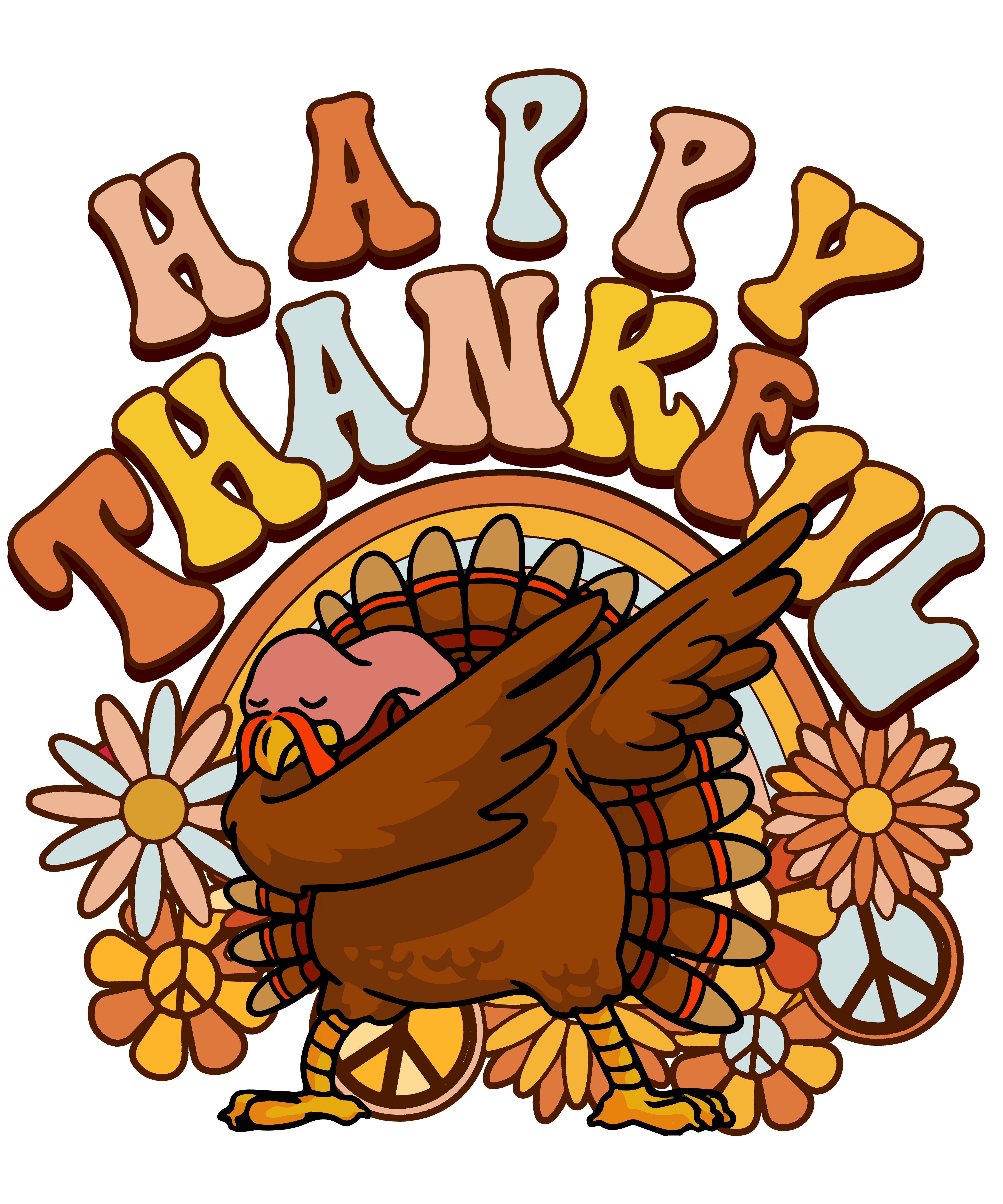Happy Thanksgiving DTF Transfers