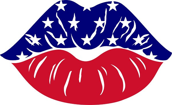 American Flag Lips DTF Transfers