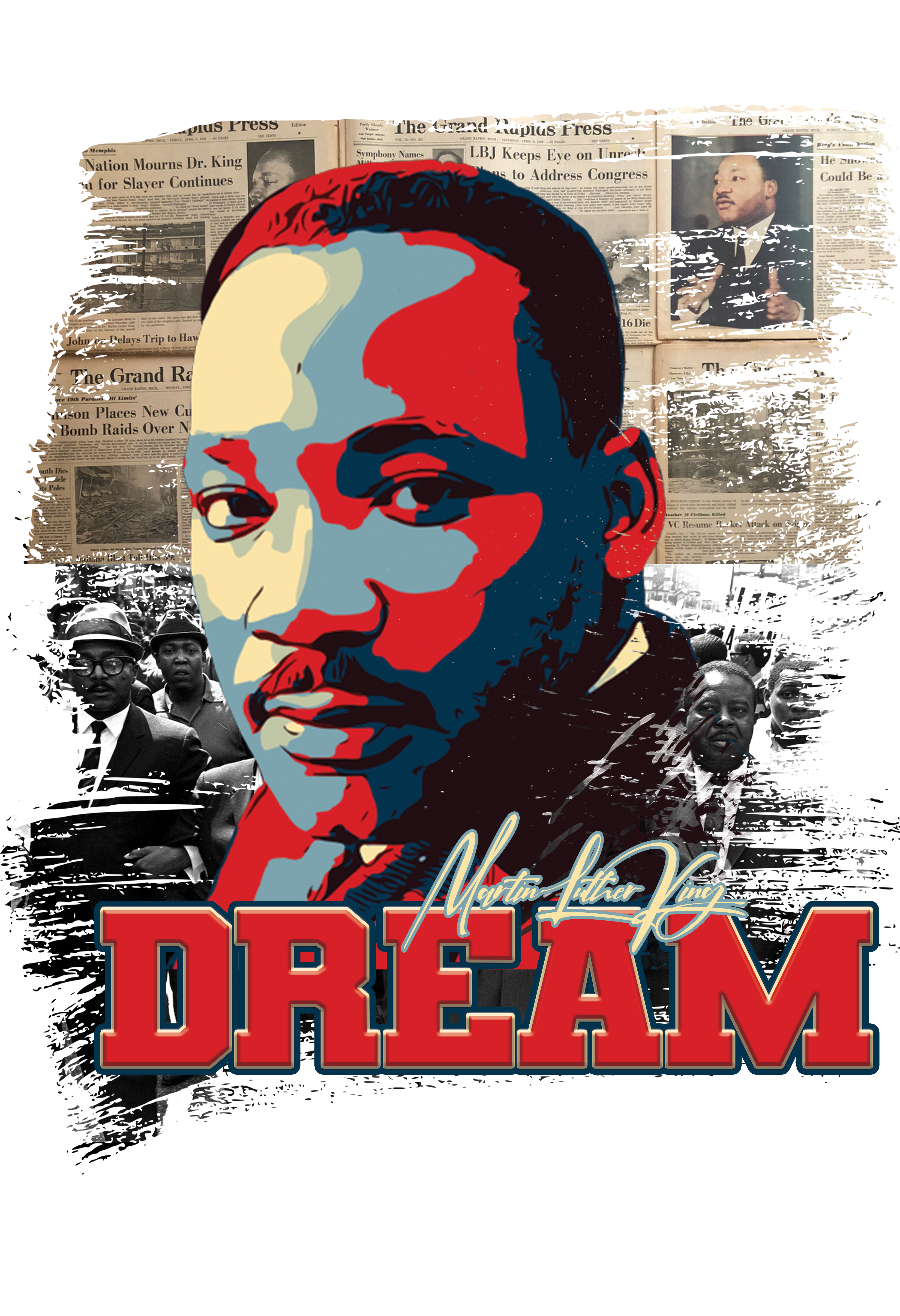 Luther King DTF Transfers