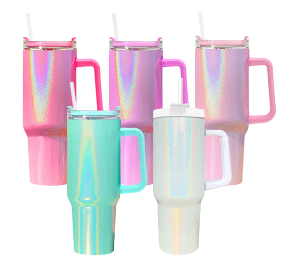 SALE!! - "Stanley" type Sublimation Glitter Tumbler w Handle
