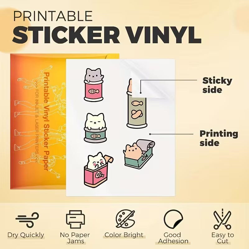 Inkjet Printable Matte/Gloss/Clear/Hologram/Magnetic Permanent Adhesive Vinyl