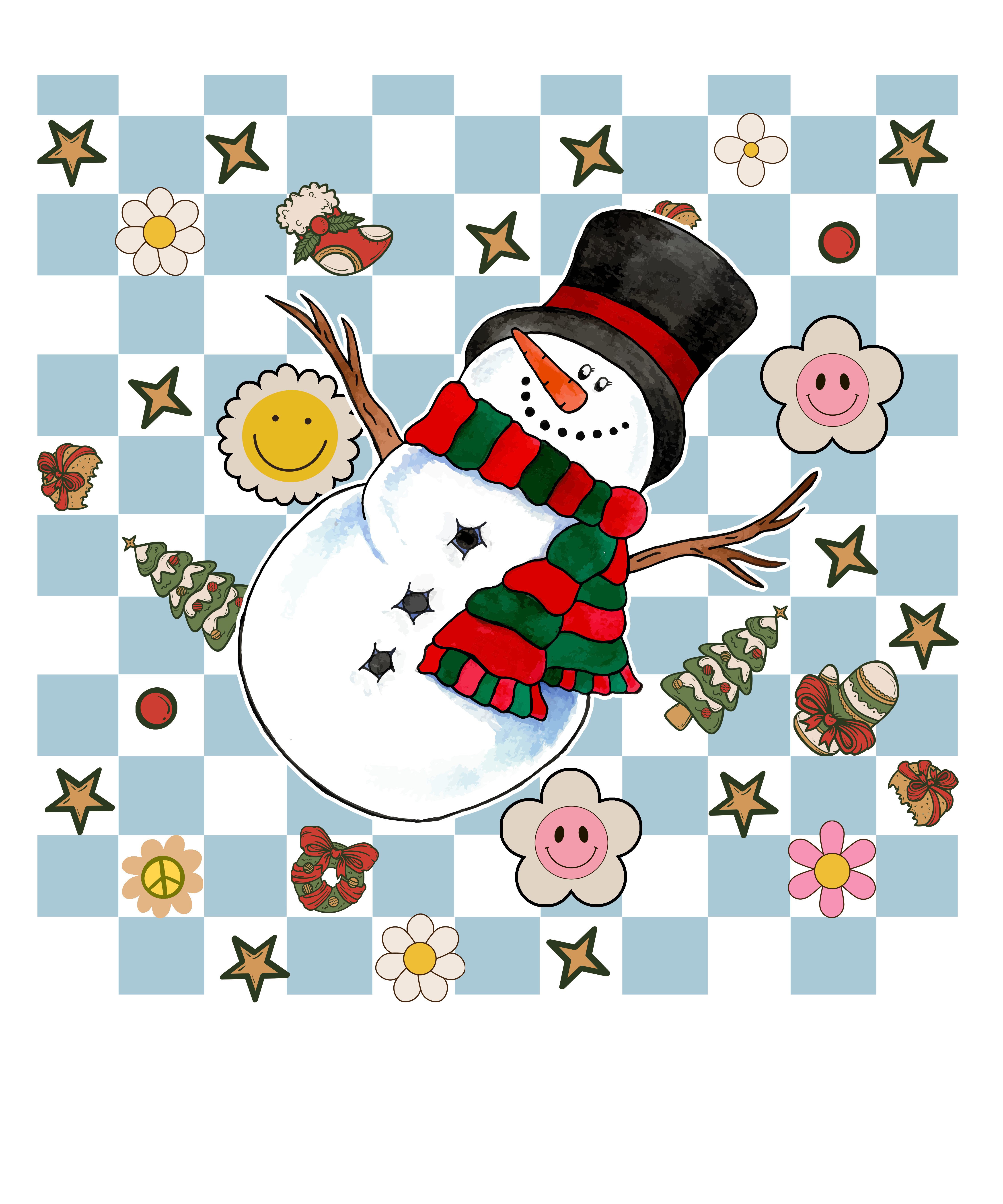 Snowman Christmas DTF Transfers