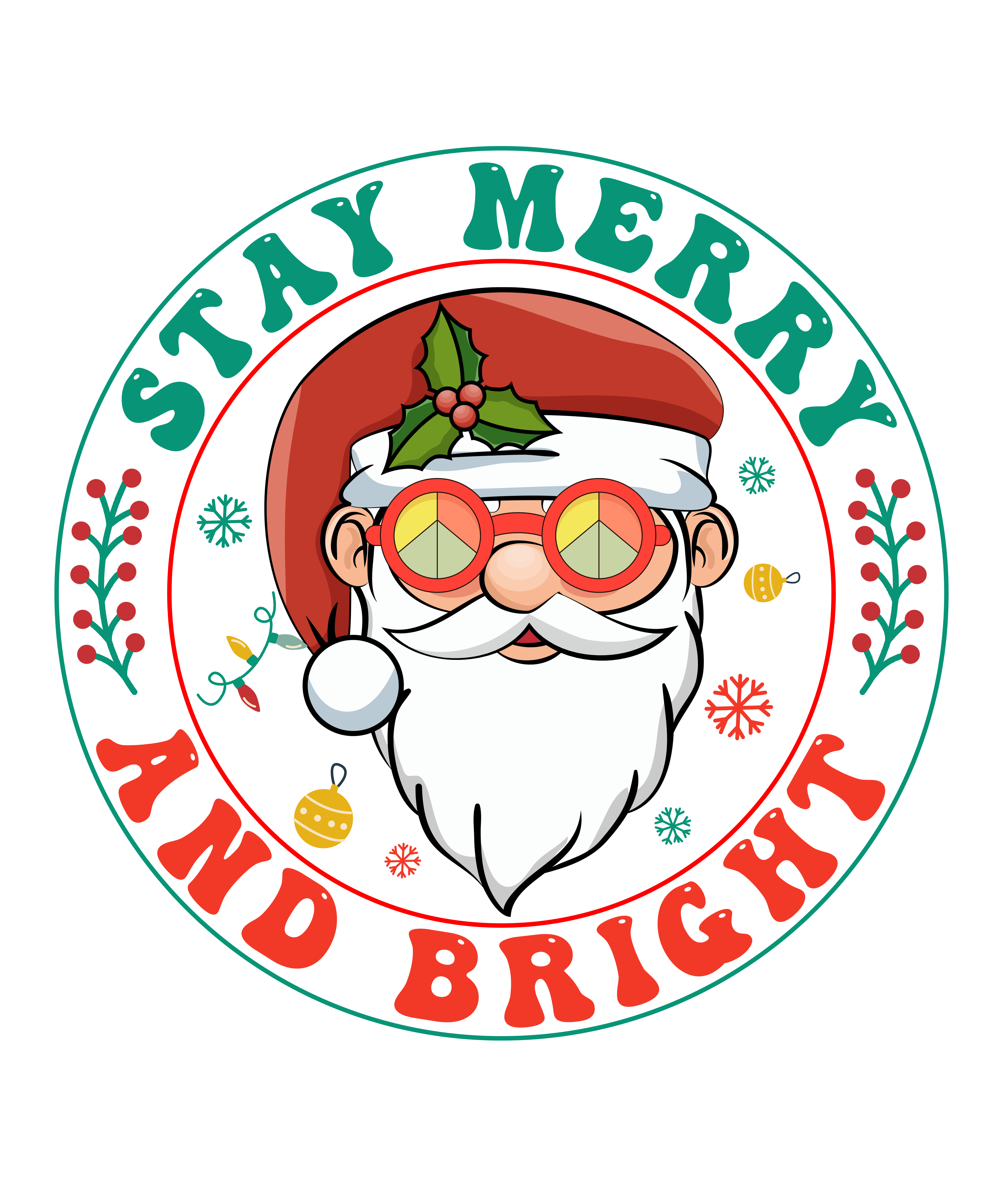 Stay Merry and Bright Christmas DTF Transfers