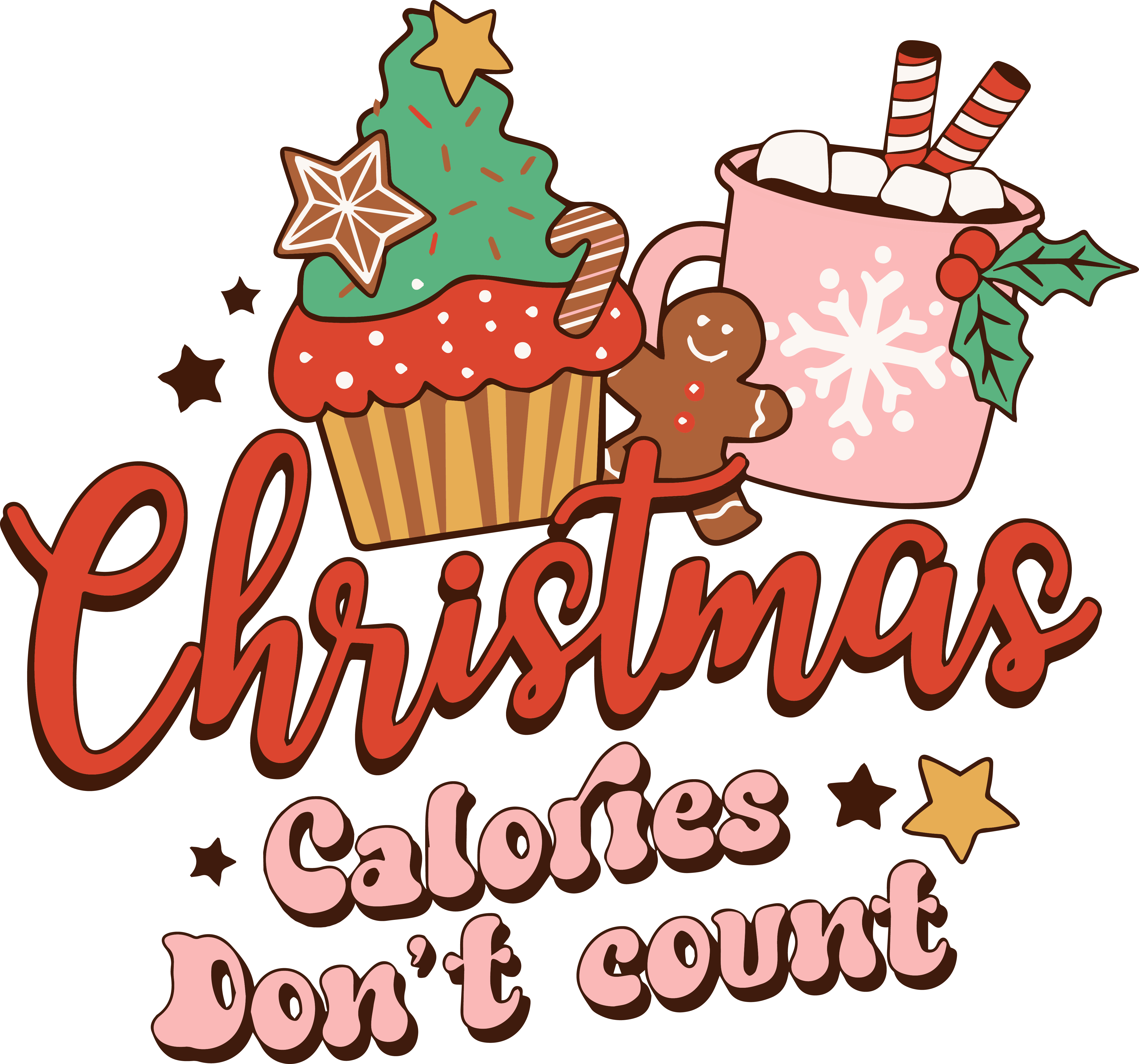 Xmas Calories DTF Transfers