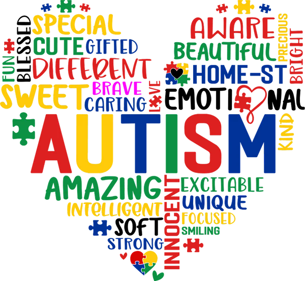 Autism Heart DTF Transfers