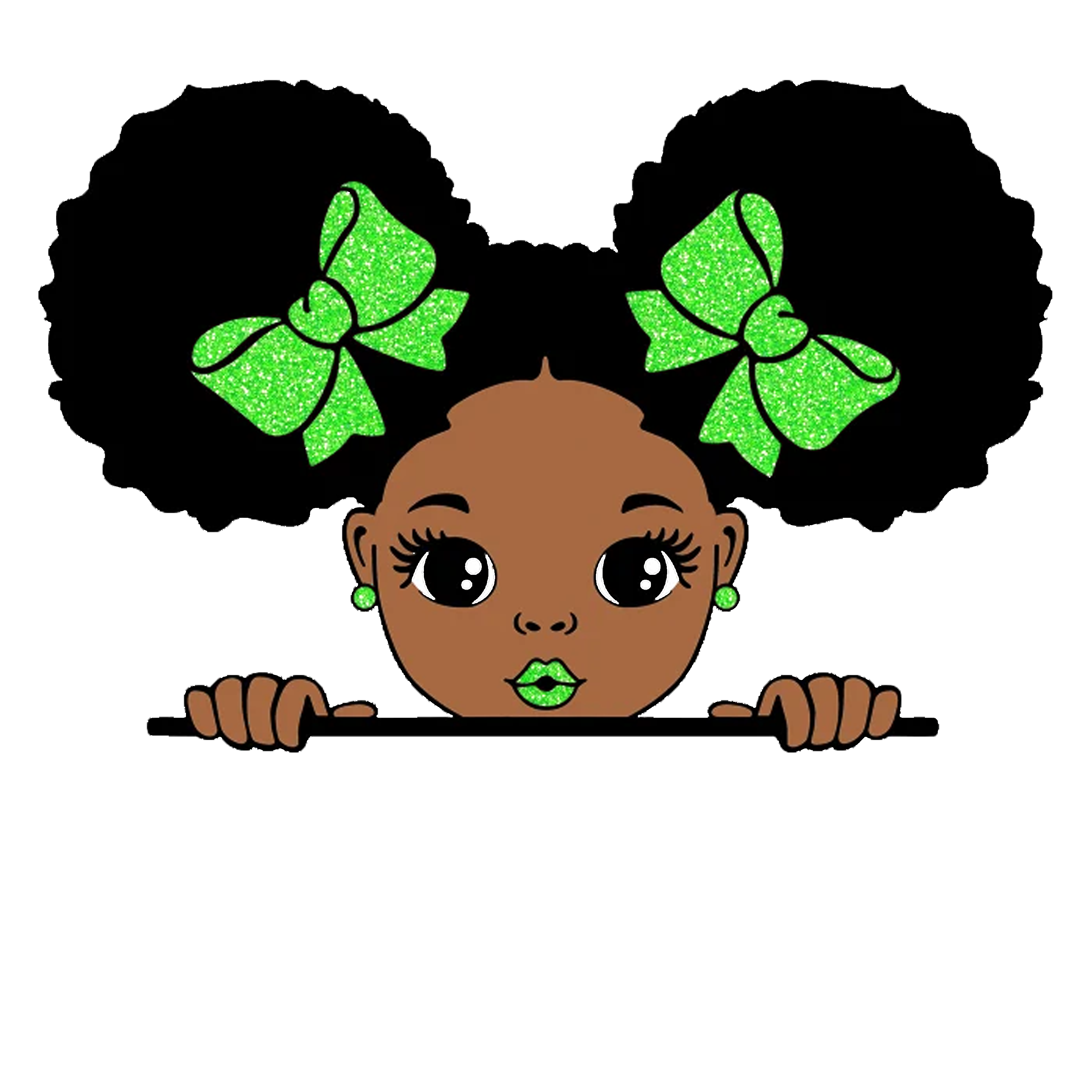 Green Bow Girl DTF Transfers