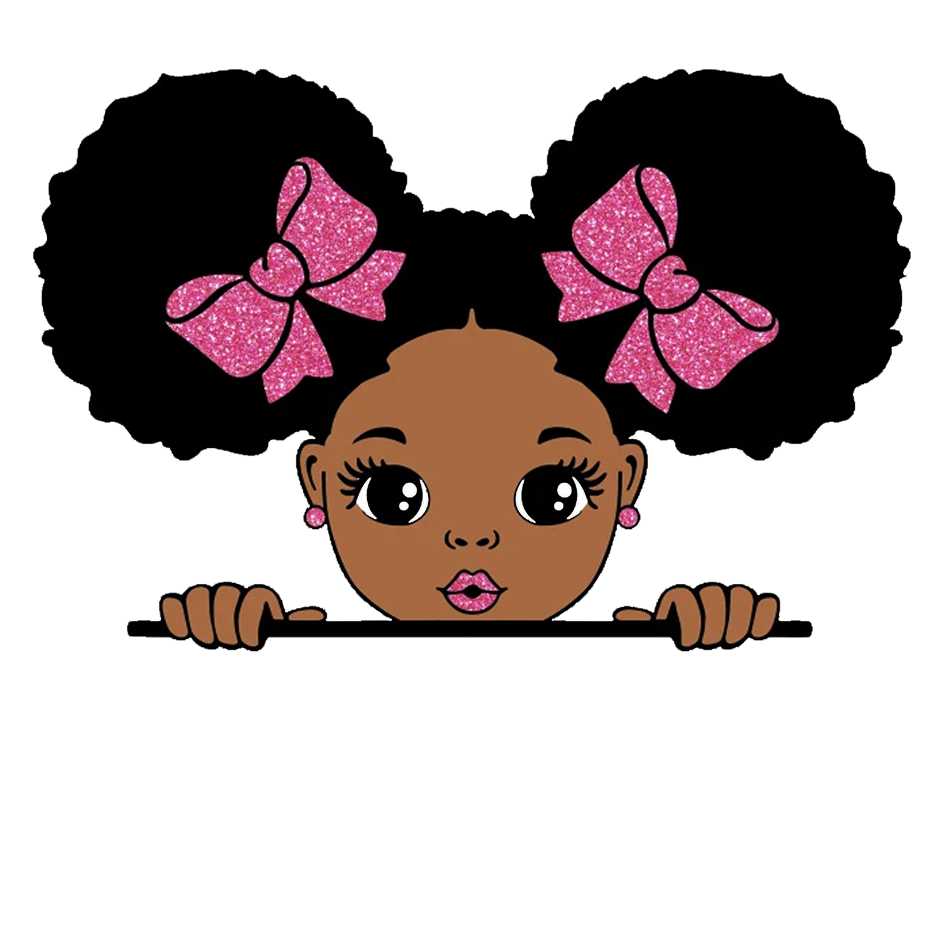 Pink Bow Girl DTF Transfers