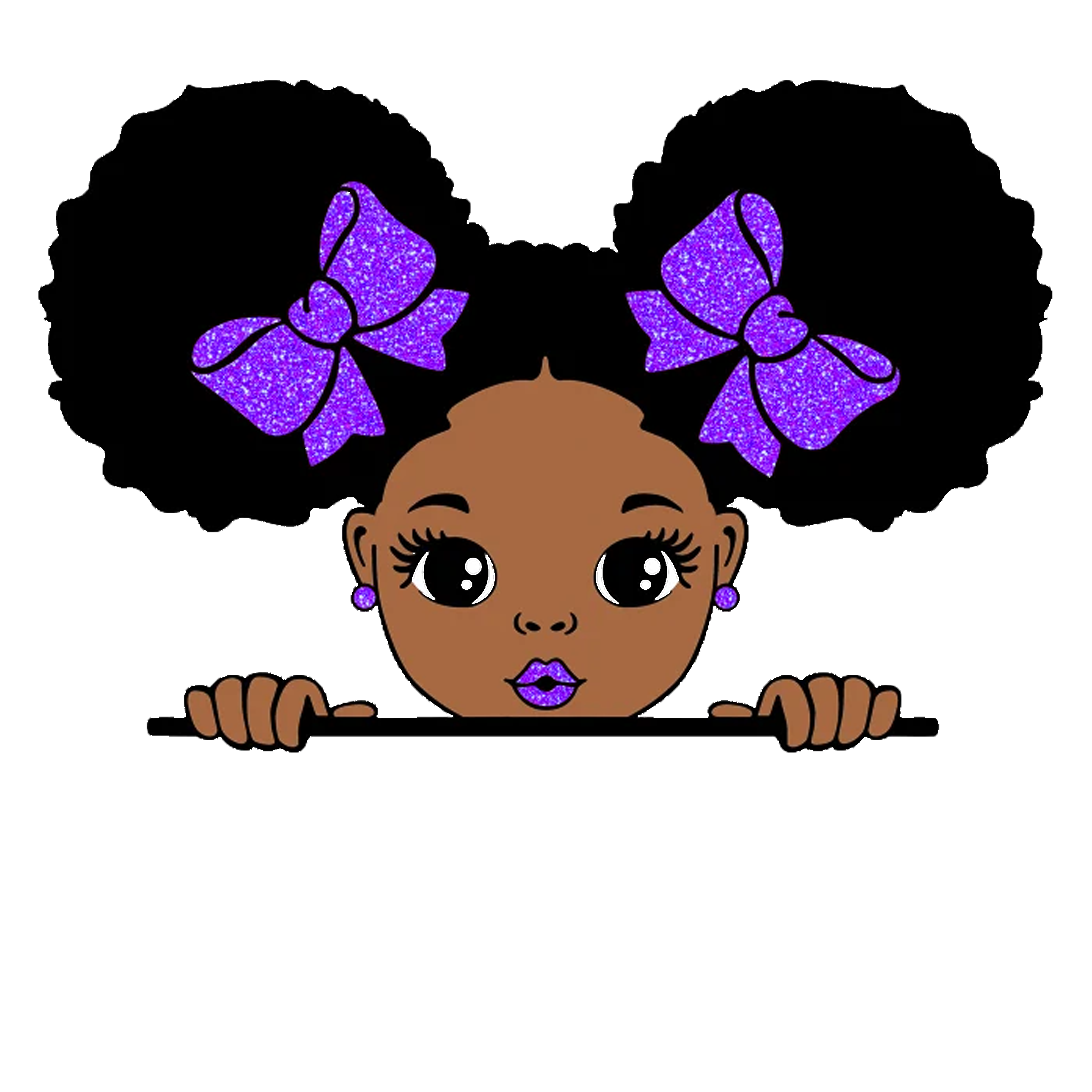 Purple Bow Girl DTF Transfers