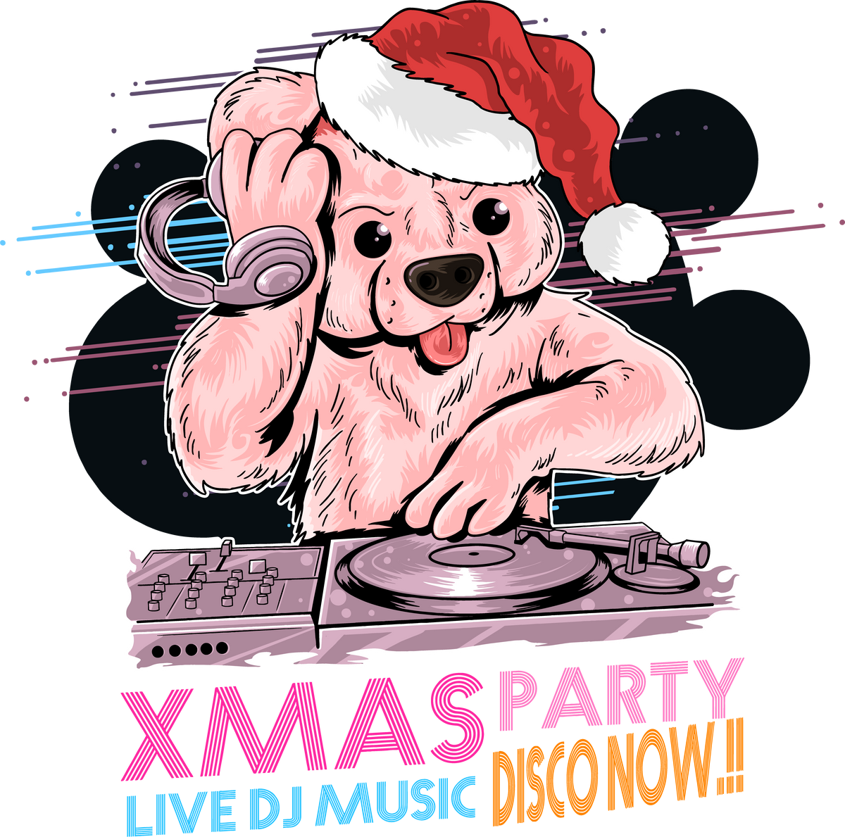 Xmas Party Dog DTF Transfers