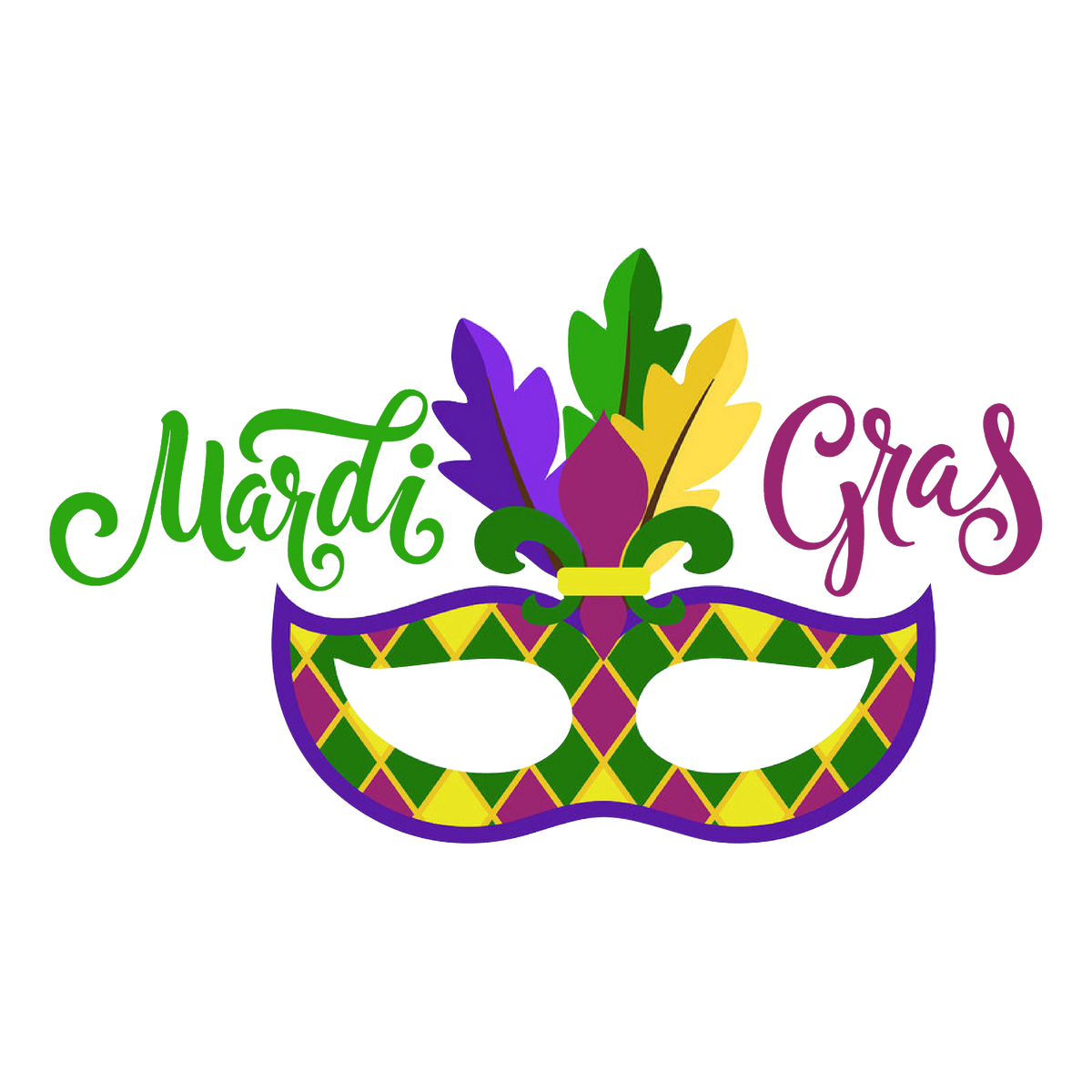 Mardi Gras Mask DTF Transfers