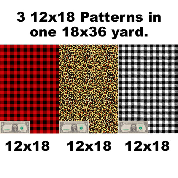 Custom Patterns Plaids 12" x 18" PU T-Shirt Vinyl Sheet