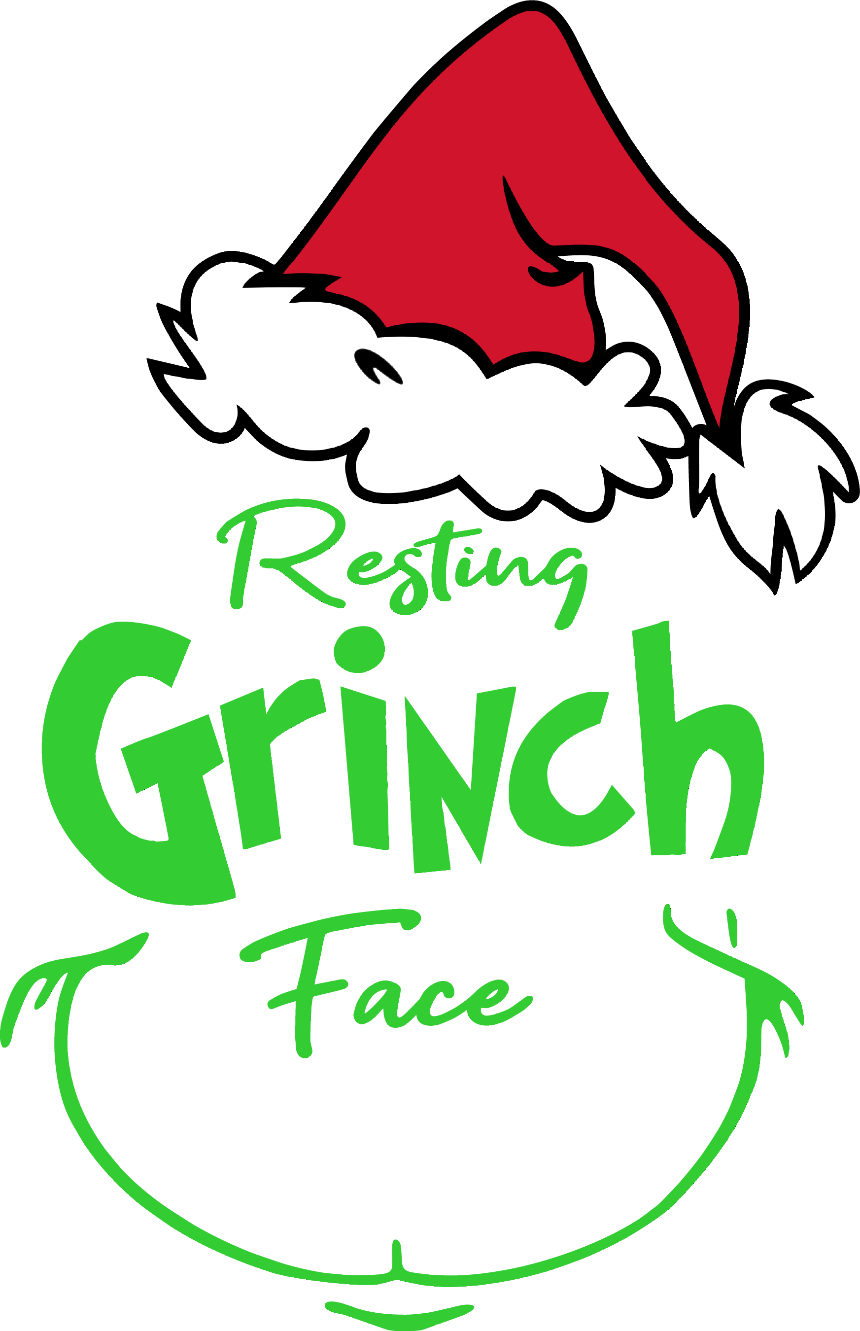 Resting Grinch Face DTF Transfers resting-grinch-face-dtf-transfers