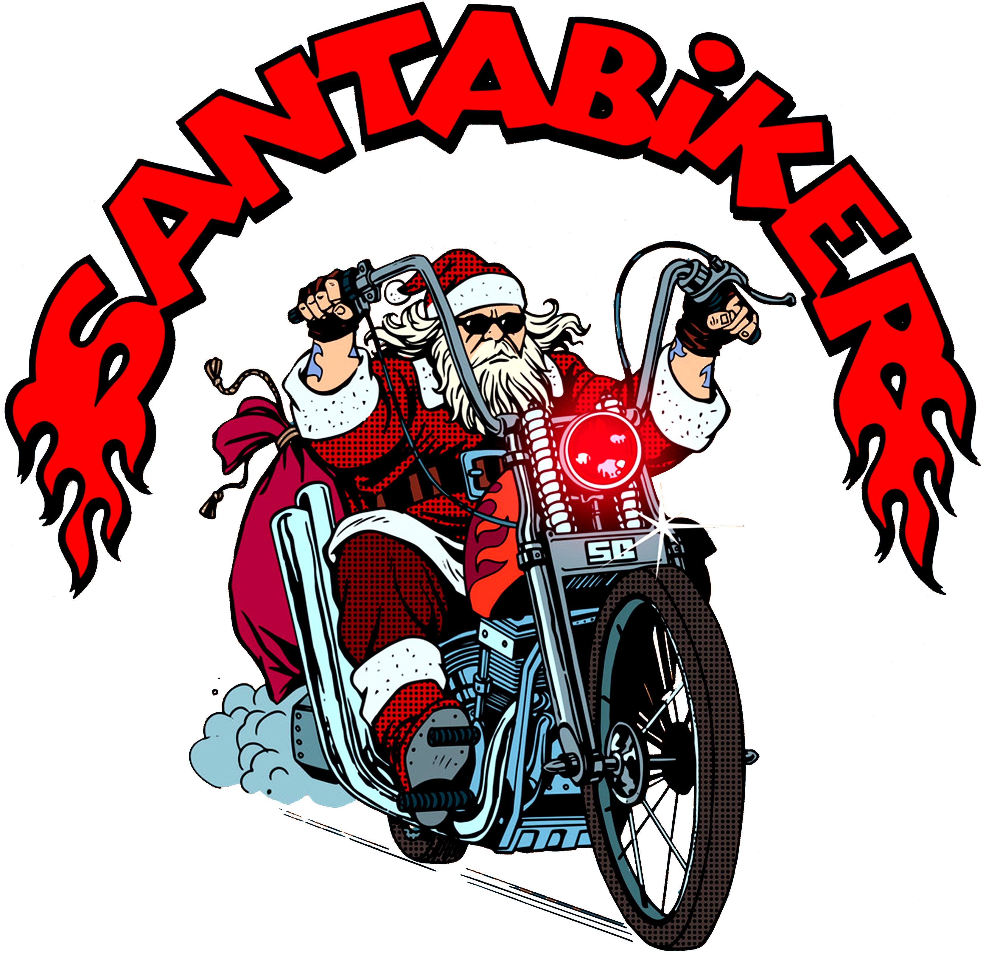 Santa Biker DTF Transfers