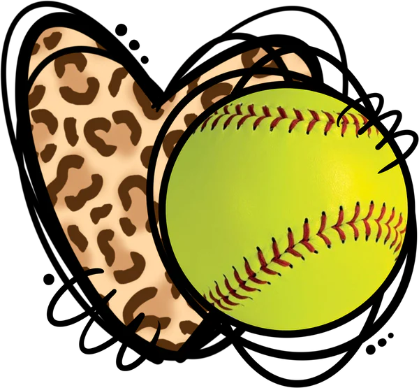 Softball Heart DTF Transfers