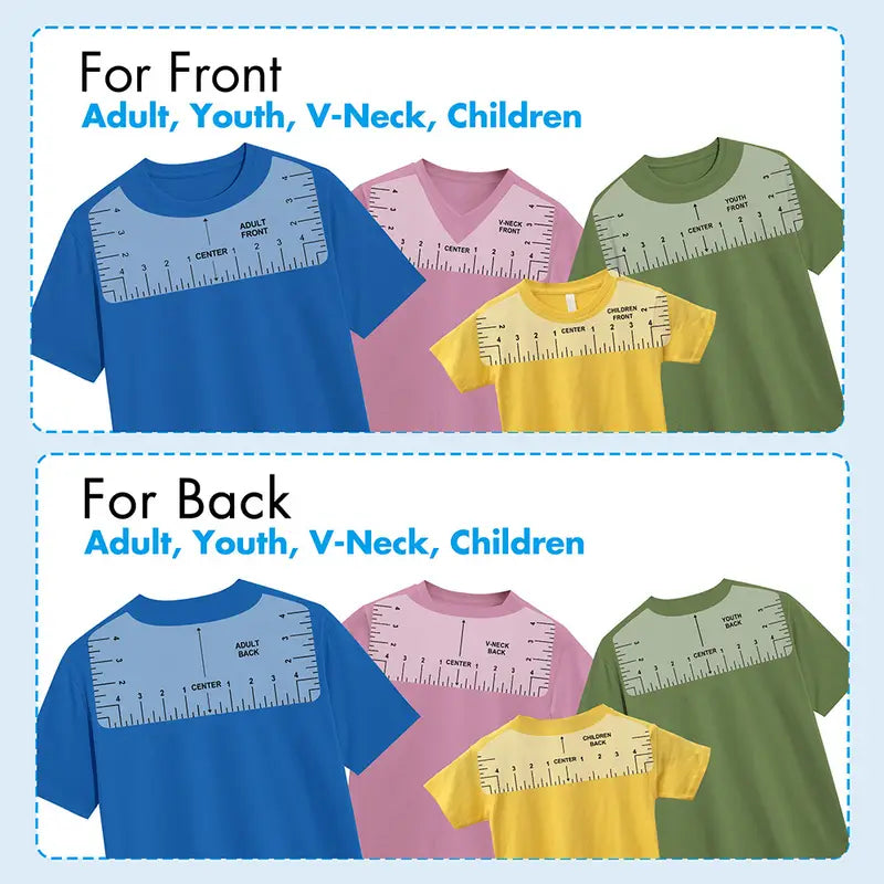 Heat Press Center Alignment Rulers