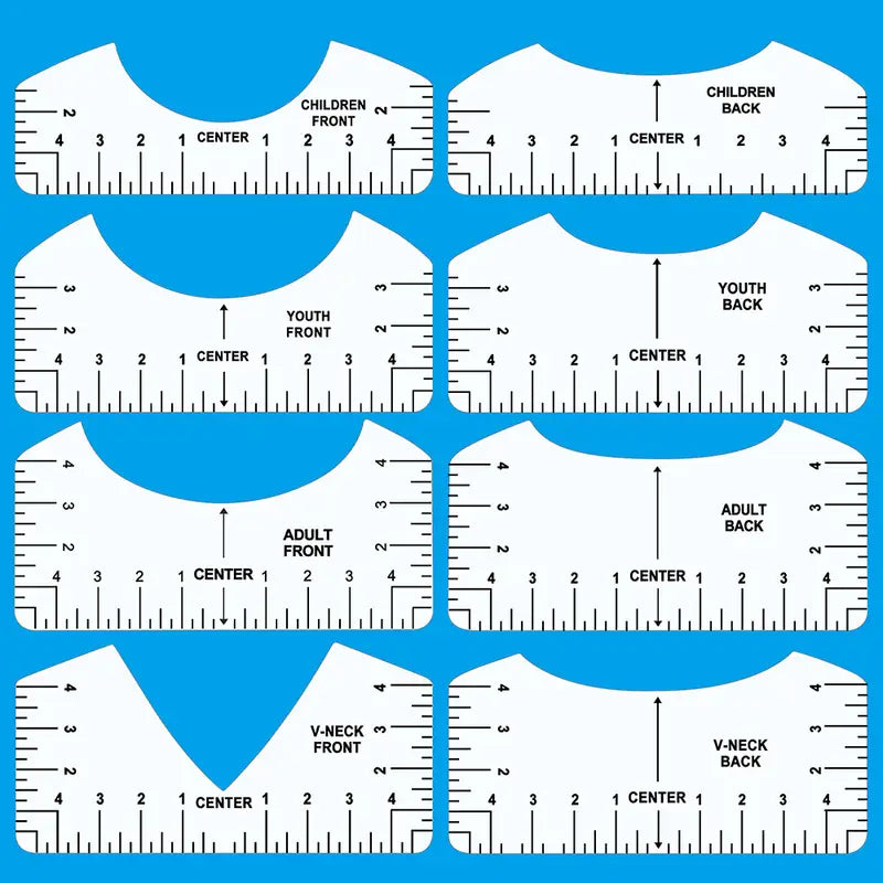Heat Press Center Alignment Rulers