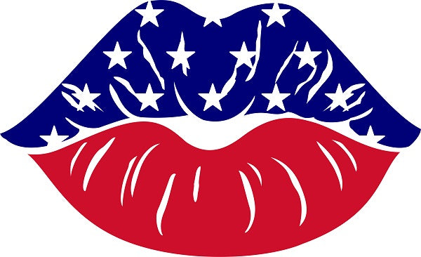 American Flag Lips DTF Transfers