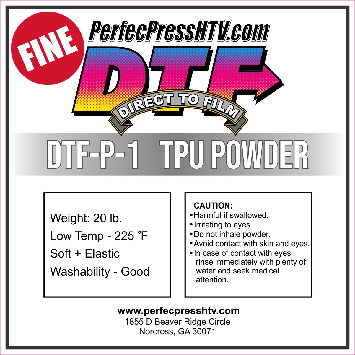 DTF White Powder - TPU  Heat Transfer Adhesive Powder