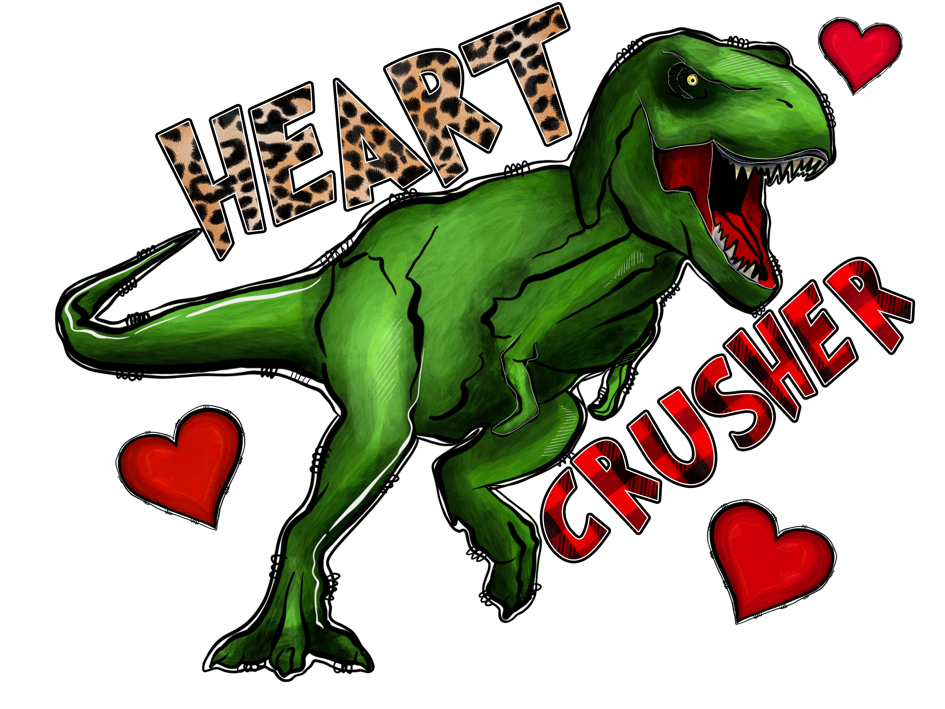 Heart CrusherRex Valentine DTF Transfers