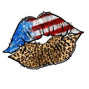 American Flag Lips 2 DTF Transfers