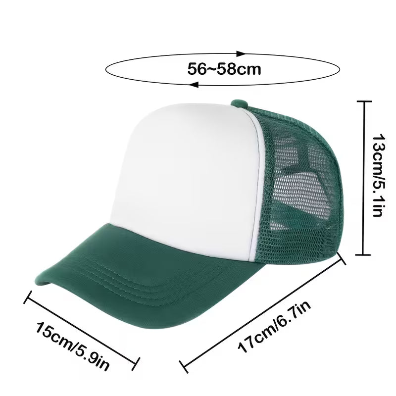 Trucker Hats with Blank White foam fronts for Patches, DTF, HTV and Sublimation