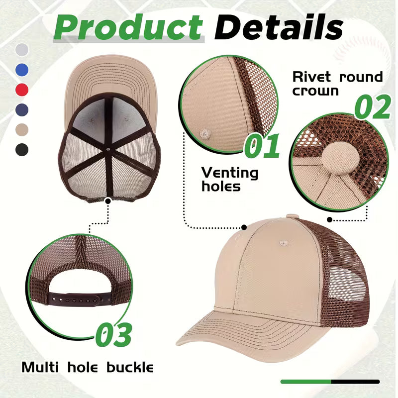 Trucker Hats with Blank fronts for Patches, DTF, HTV and Sublimation on the fabric twill fronts!