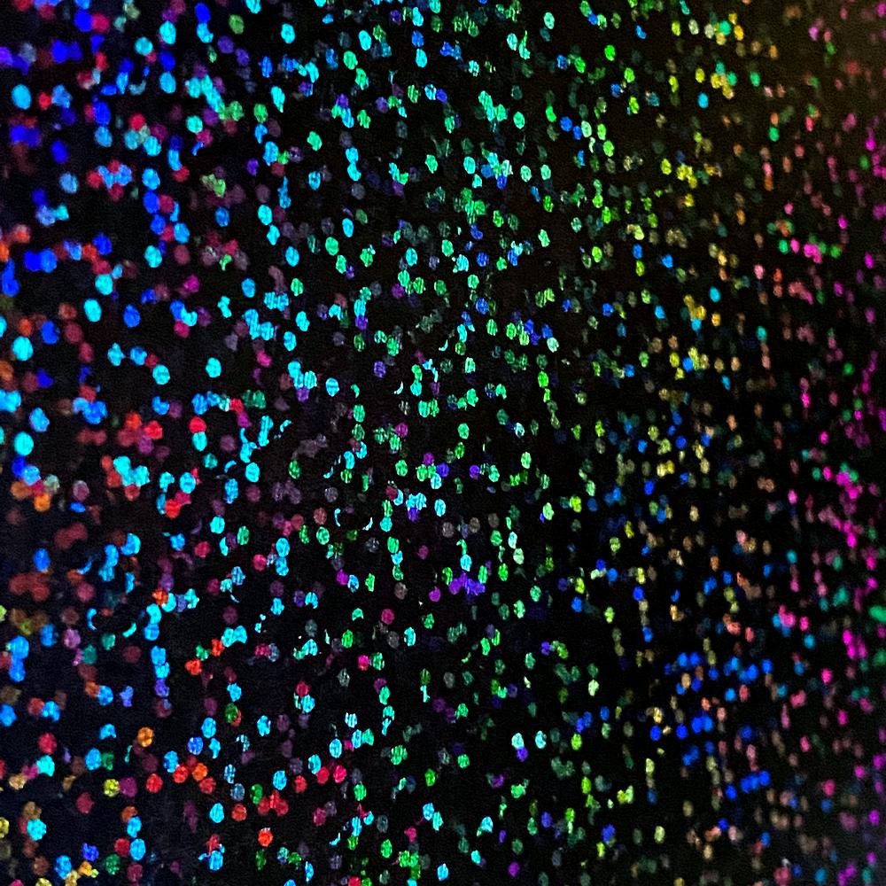 Rainbow Black Holographic Glitter - Heat Transfer Vinyl Sheets