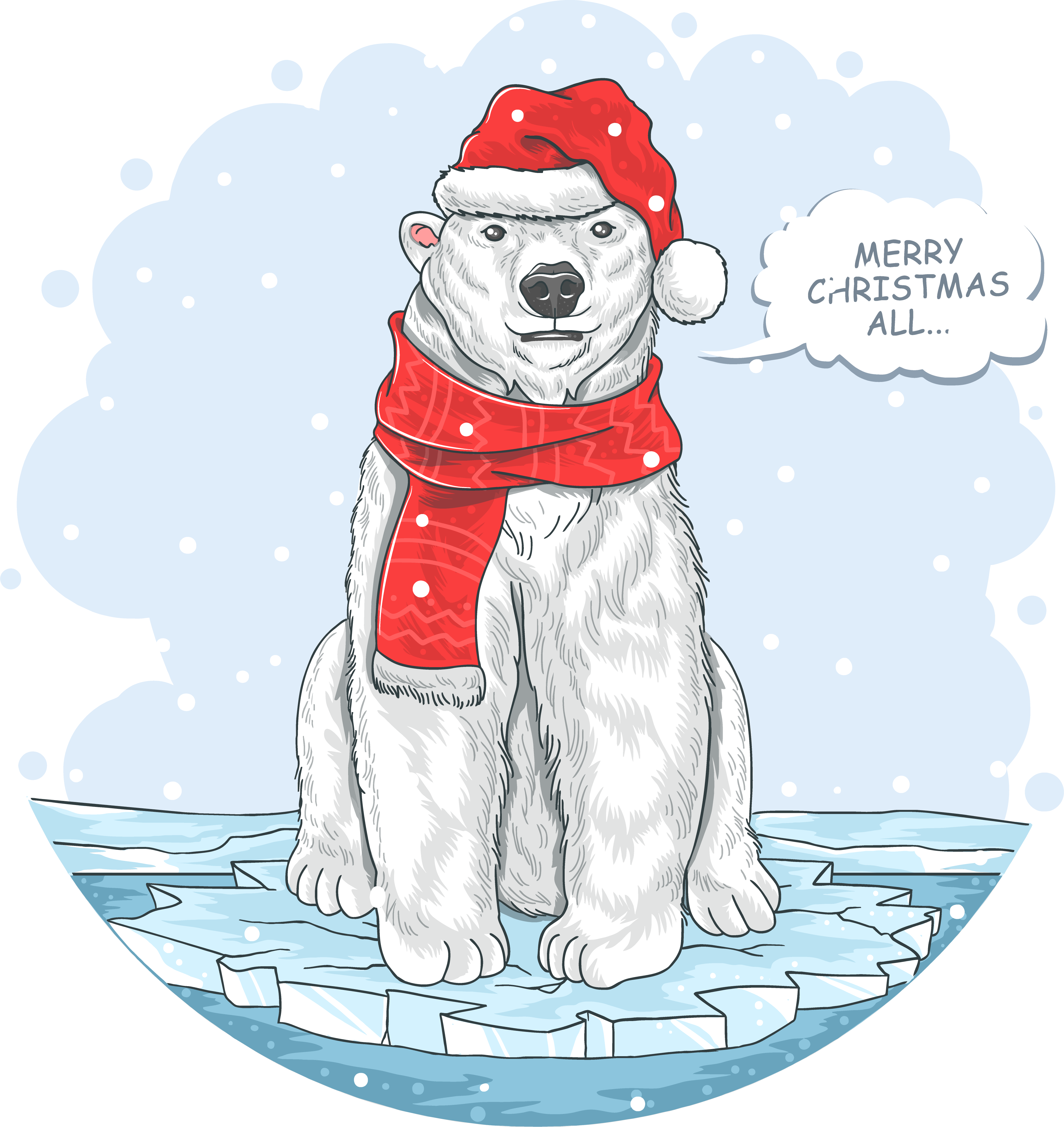 Polar Bear Christmas DTF Transfers