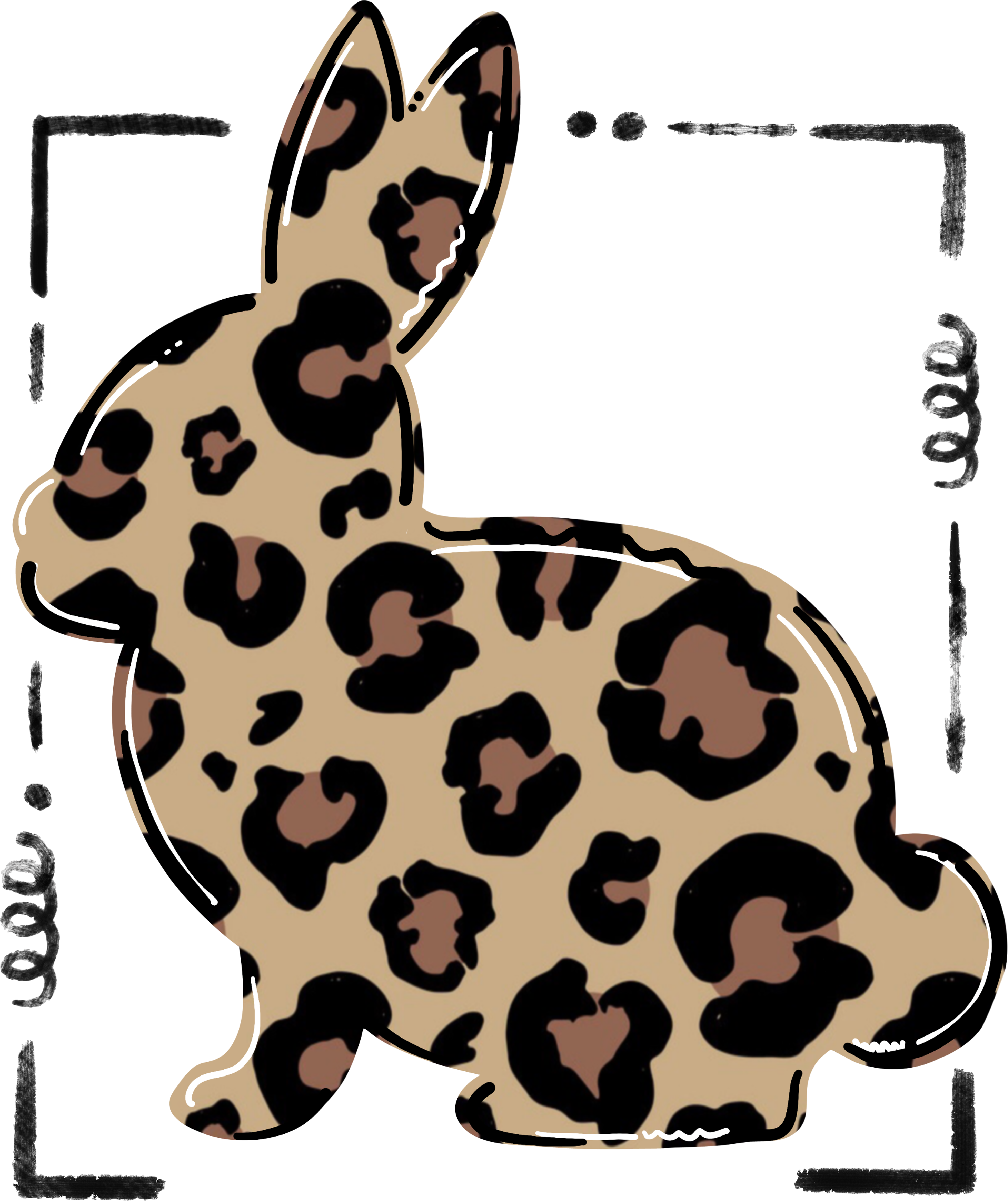 Leopard Bunny DTF Design
