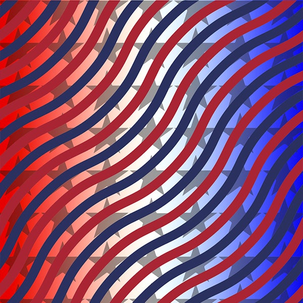 Custom Patterns Red, White & Blue 18" x 36" Glitter Sheet