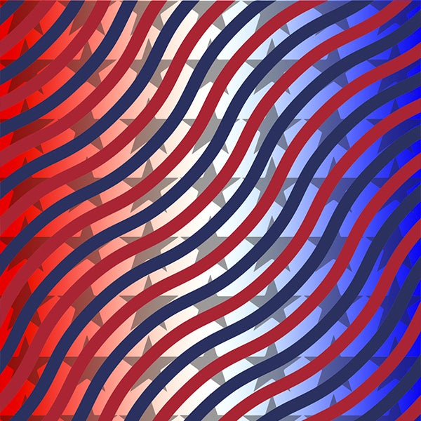 Custom Patterns Red, White & Blue 12" x 18" Decal Sheet