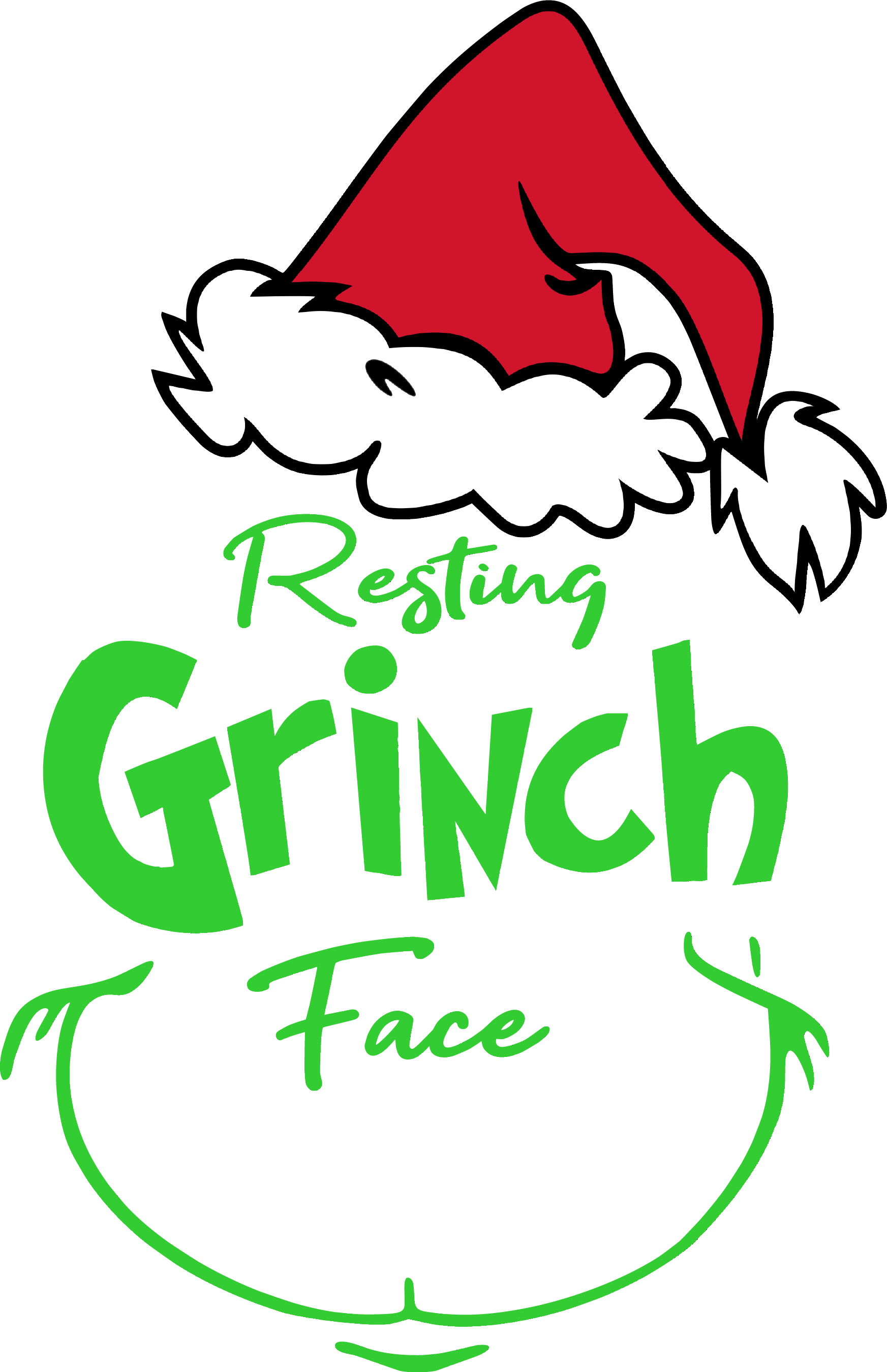 Resting Grinch Face DTF Transfers